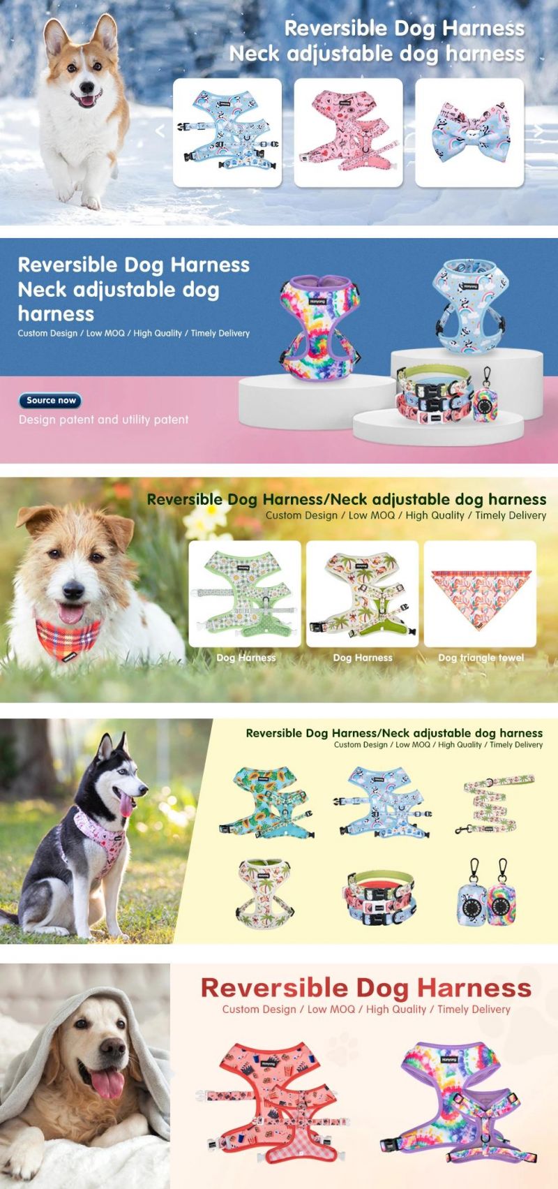 OEM Manufacturer Sulimation Pet Supplier Dog Bandana for Holidays