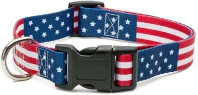 Classic USA Flag Dog Collar Puppy Collars with Reflective Logo