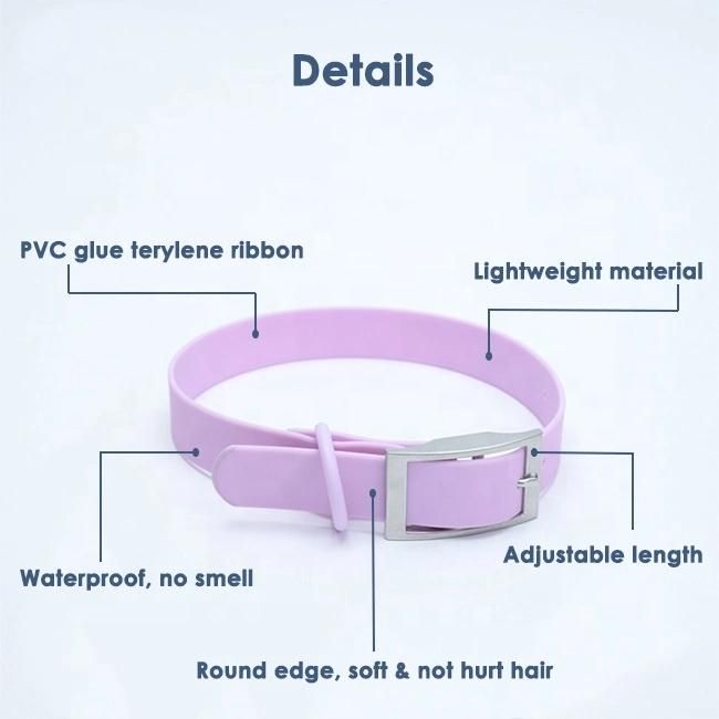 Designers Adjustable Dog Pet Collar Supplies Luxury Lightweight Waterproof PVC Dog Collar with Logo