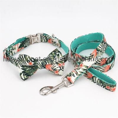 Whoesale Custom Padding Comfortable Dog Collar with Bowtie Match Leash