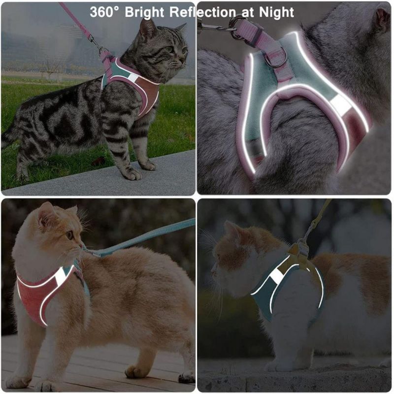 Kitten Vest Harness Easy Control Night Safe Pet Harness with Reflective Strap