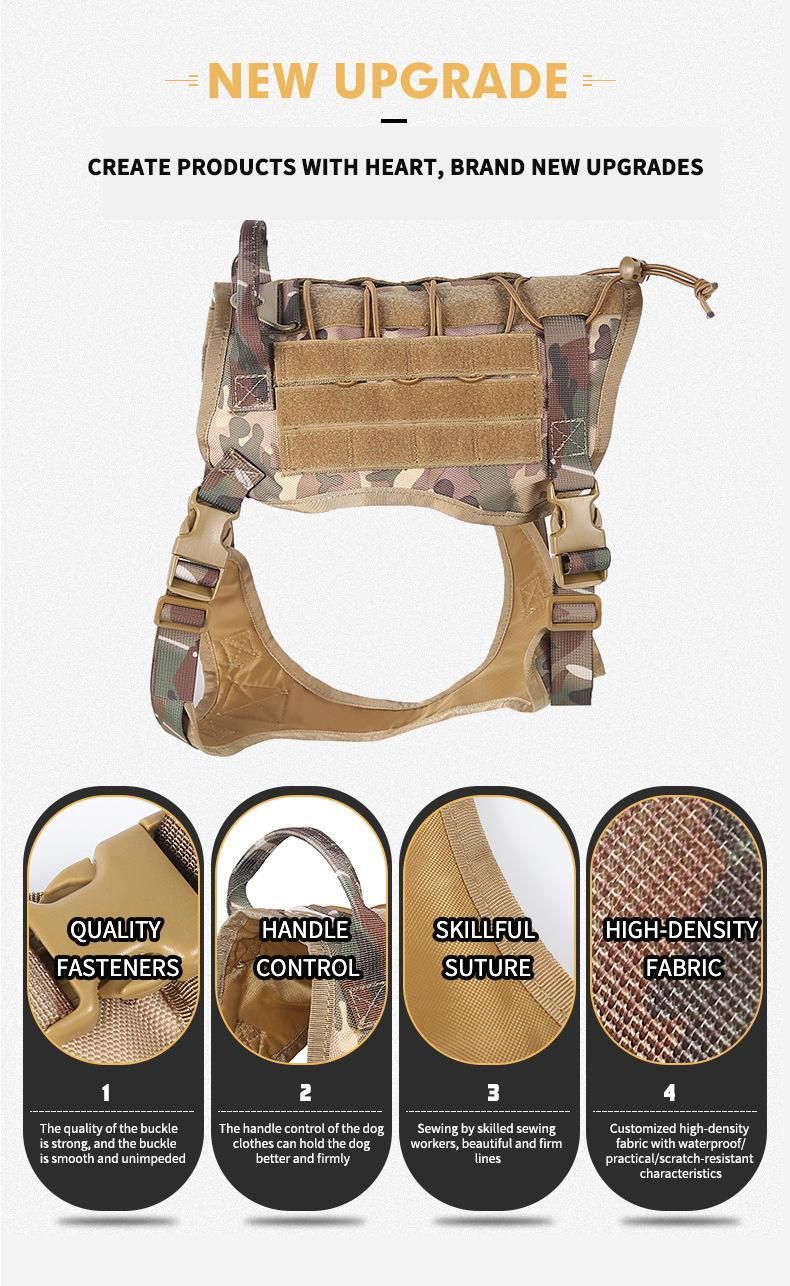 Soft Breathable No-Pull Tactical Dog Harness with Handle