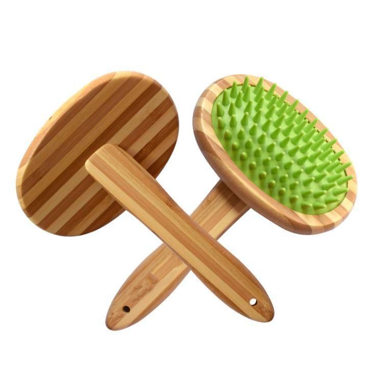 100% Biodegradable Pet Brush Bamboo Grooming Comb Eco Friendly Pet Brush for Dogs & Cats