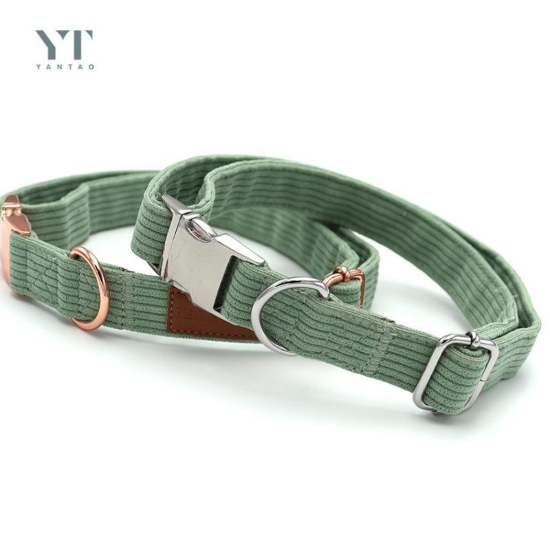 Instagram Hot Selling Luxury Corduroy Dog Collars Custom Colors Corduroy Dog Collar