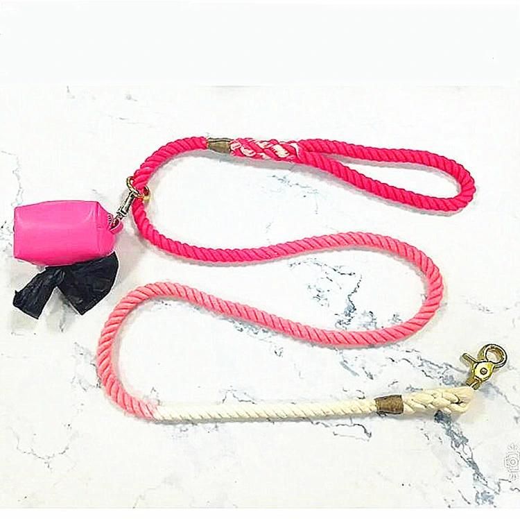 100% Cotton Made Double Metal Buckle Big Dog Leash for Running