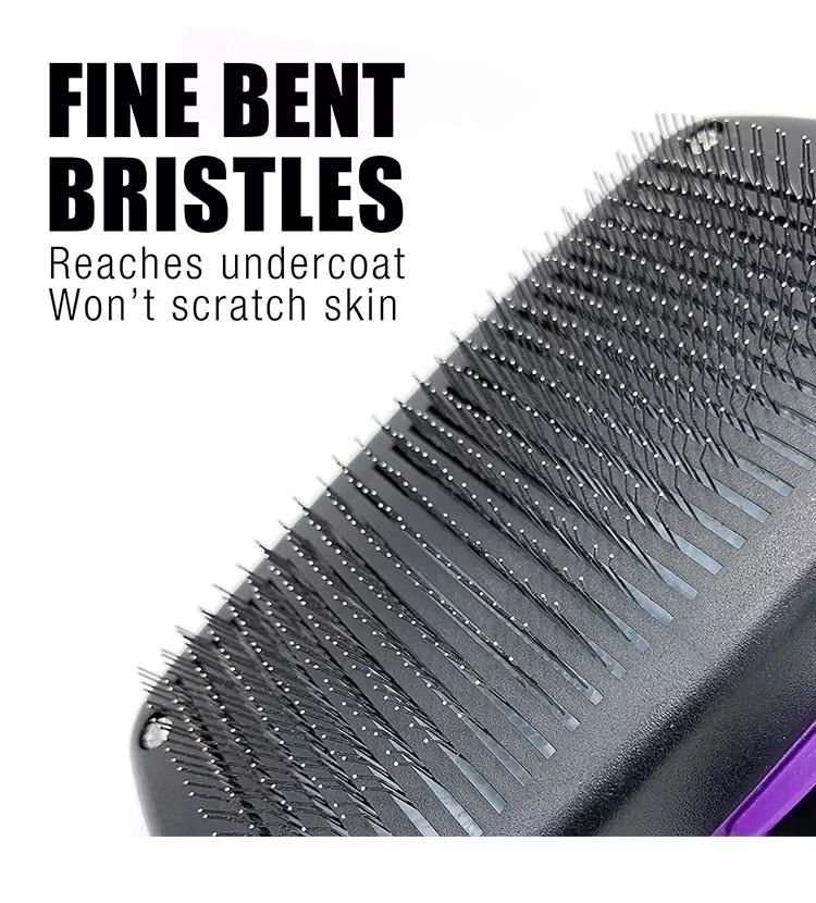 Pet Dematting and Detangling Comb Self-Cleaning Brushes Dog Cat Hair Remover Brush for Shedding and Grooming Dog Slicker Brush