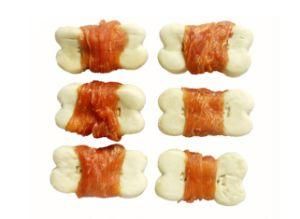 Ki033 Chicken Rolled Bone Shape Biscuit for Dog Treat Chews