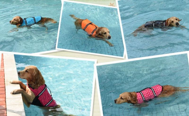 Dogs Waterproof Adjustable Life Jacket Pets Vacation Safety Vest with Reflective Swimsuit