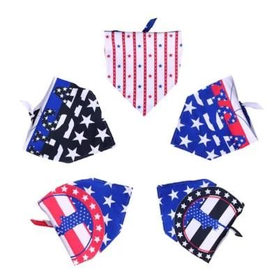 Forth of July Bandana Dog Bandana Large American Flag Dog Bibs Scarf