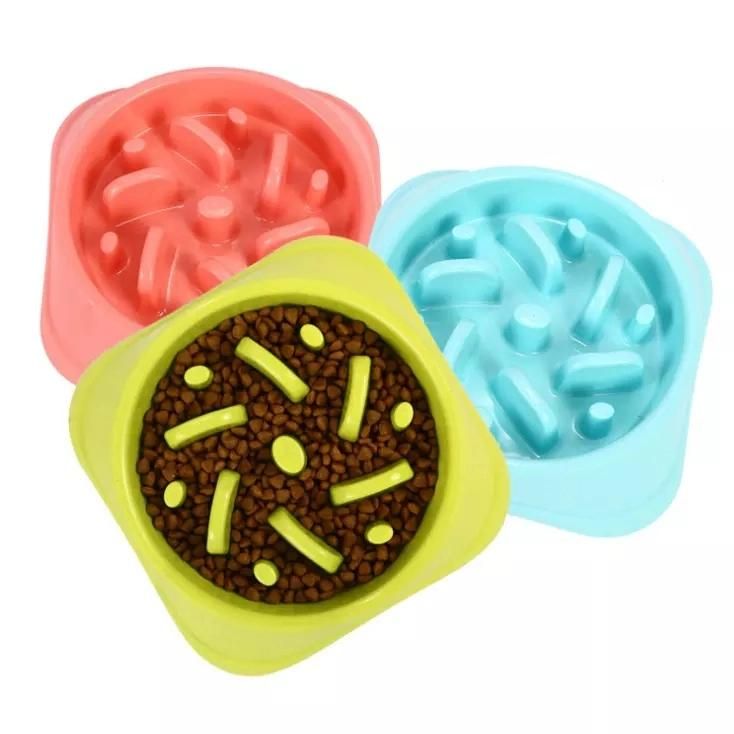 Healthy Pet Feeder Slow Eating Pet Dog Plate Bowl