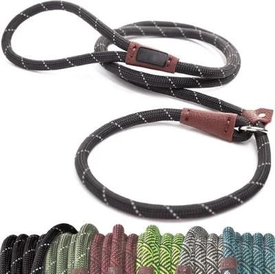 Extremely Durable Dog Slip Rope Leash Mountain Climbing Rope Lead Sturdy Comfortable Dog Leash
