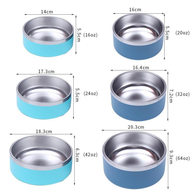 Wholesale Large Capacity Dog Food Basin Stainless Steel Round Pet Bowl