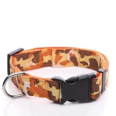 Popular Colors Polyester Adjustable Dog Collar for Medium Large Dogs