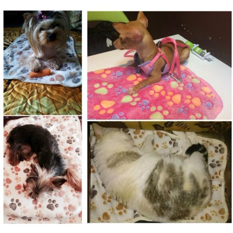 Cute Dog Bed Mats Soft Fleece Warm Pet Blanket Sleeping Beds Cover for Small Medium Dogs Cats