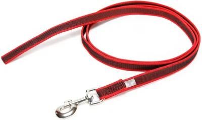 Red Dog Leash Strong Nylon Rope No Slip Rubber Stitched 6 FT Long with Handle