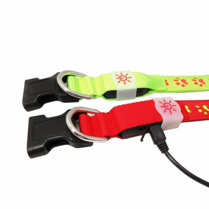 Super Bright Visibility LED Pet Dog Safety Collar in Nylon Material