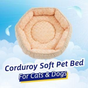 Leading Factory Products Hexagonal Dog Bed Pet Supply Made of Soft Corduroy Fabric OEM Accepted