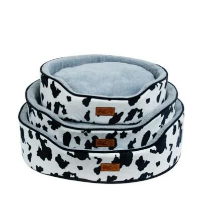 Wholesale Three Piece Set Milk Pattern Pet Nest Dog Bed