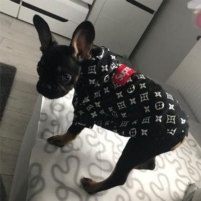 Fashionable and Elegant Pet Letter Print Autumn and Winter Warm Dog Sweater with Hood From China Supplies