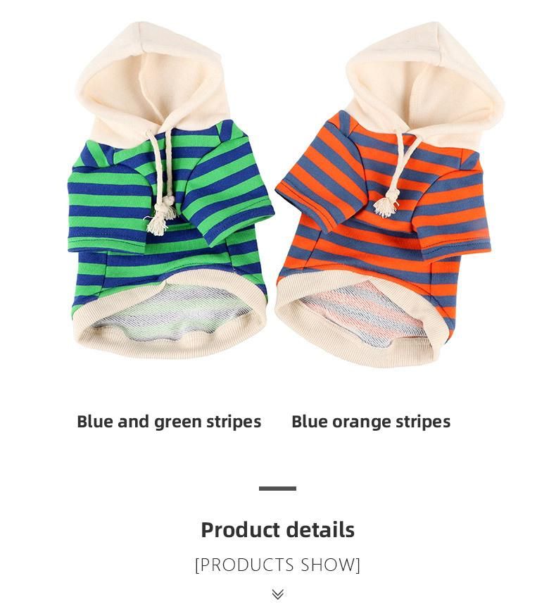 Wholesale Stripe Dog Sweater Bulk Puppy Pet Fleece Printed Custom Dog Hoody Large Dog Hoodie