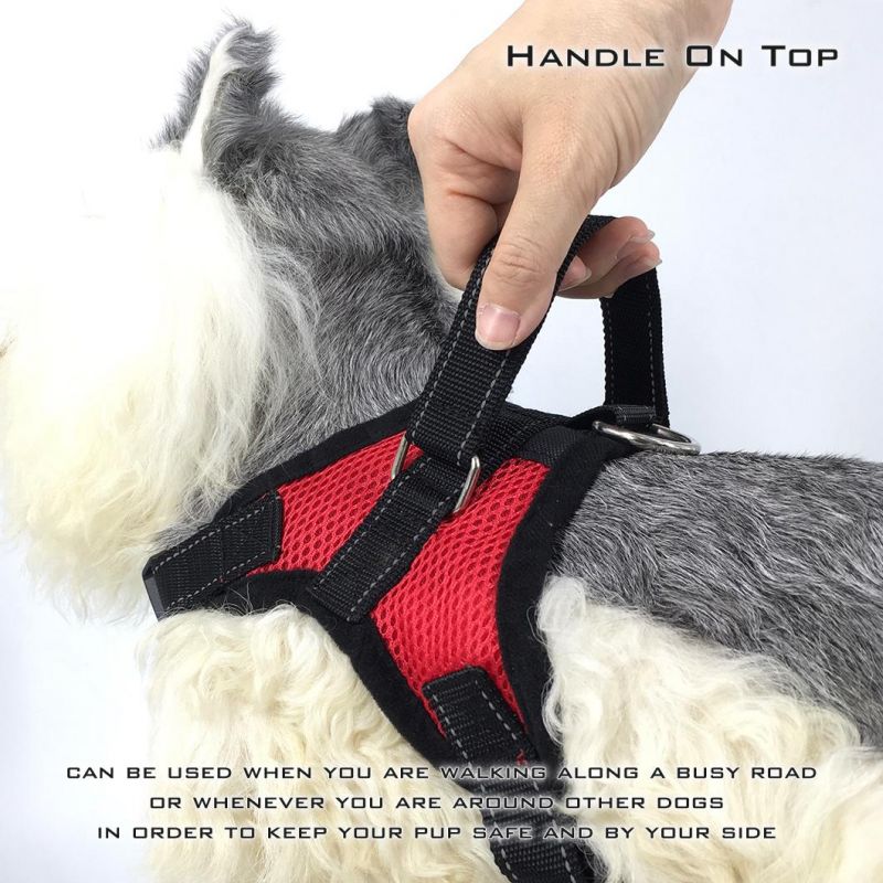 No Pull Reflective Adjustable Soft Padded 2 Leash Clips Easy Control Handle Dog Harness