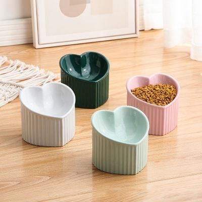 Raised Cat Food Water Bowl Tilted Elevated Cat Food Bowls No Spill Ceramic Pet Cat Food Feeder Bowl Collection