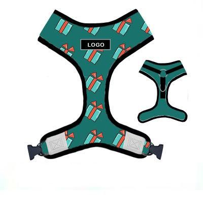 Sublimation Pet Harness OEM Personal Label Custom Print Pattern Dog Leash and Harness Neoprene Reversible Dog Harness