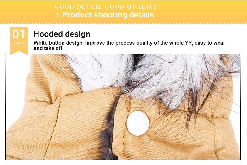 Plush Hoodie Thicken Double Pocket Industrial Style Warm Dog Jacket Coat Costume Winter Dog Clothes