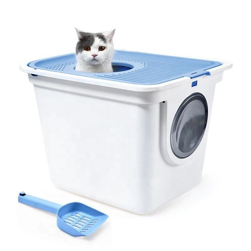 High Quality Cat Litter Box Toilet Configurable Cat Litter Box Top-Entry or Front-Entry Reduces Litter Tracking Wbb18603