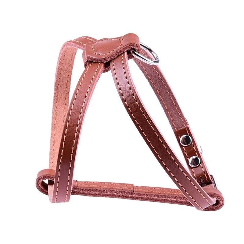 Amazon Top Seller Leather Shaped Pet Dogs and Cat Vest Harnesses