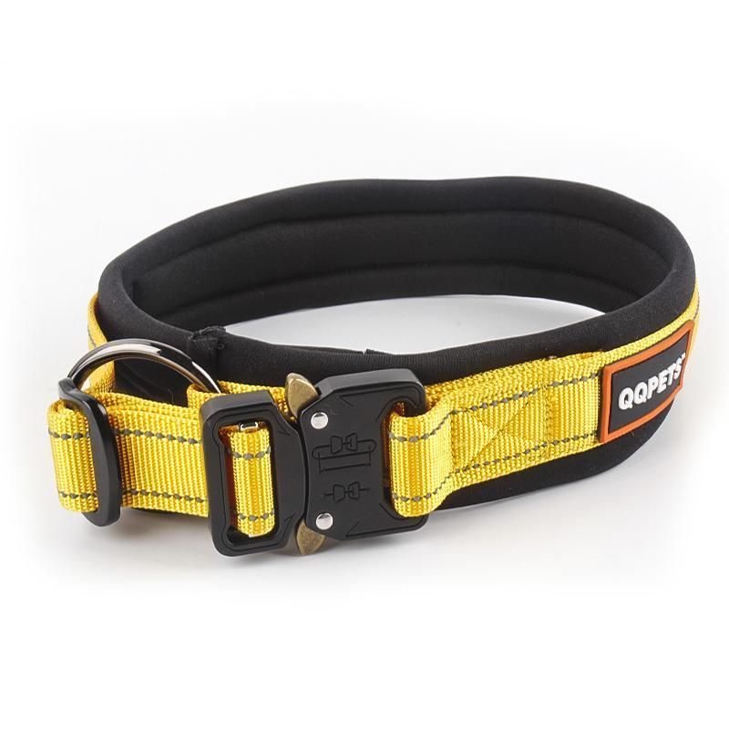 Stronger Reflective Comfortable Pet Collar Neoprene Padded Adjustable Nylon Tactical Dog Collar