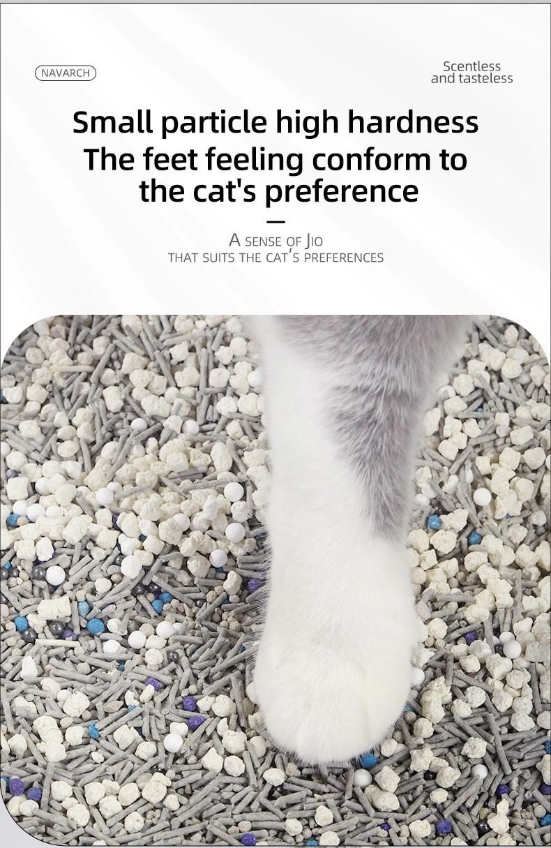 2022 Cat Friendly Flushable Natural Plant Clumping Cat Litter Wholesale White Diamond Cat Litter