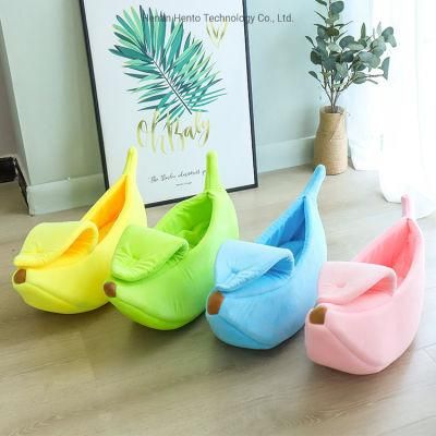 Hot Sale Cotton Sleeping Bag for Dog Cat Banana Shape Warmer Soft Pet Bed