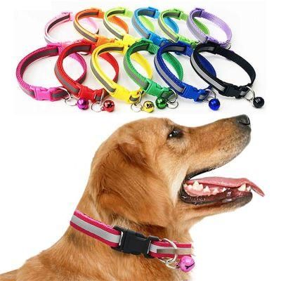 Wholesale Colorful 1.0cm 1.5cm 2.0cm Custom Reflective Light Reflecting Glistening Shiny Pet Dog Collar Pet Leash Harness Cat Collar