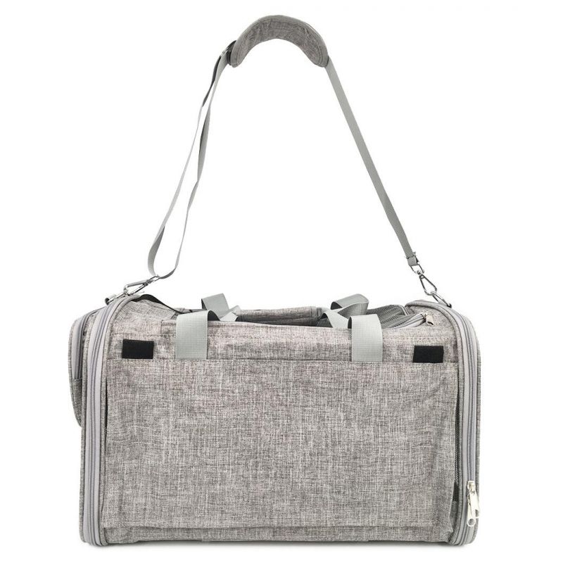 Large Space Portable Breathable Gray Outdoor Travel Bag Pet Car Carrier