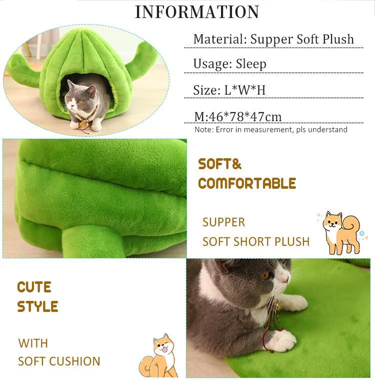 Cactus Pet Nest Plus Velvet Cat Nest Best Bed Sleeping Pad for Dog Products Nest Winter Warm Mattress Cat House Bed