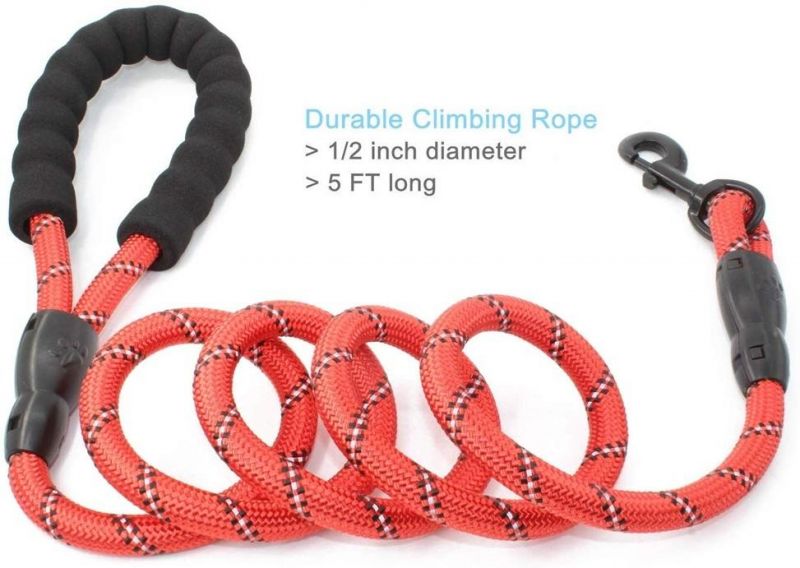 Comfortable Padded Handle Reflective Slip Leash Lighted Dog Leash