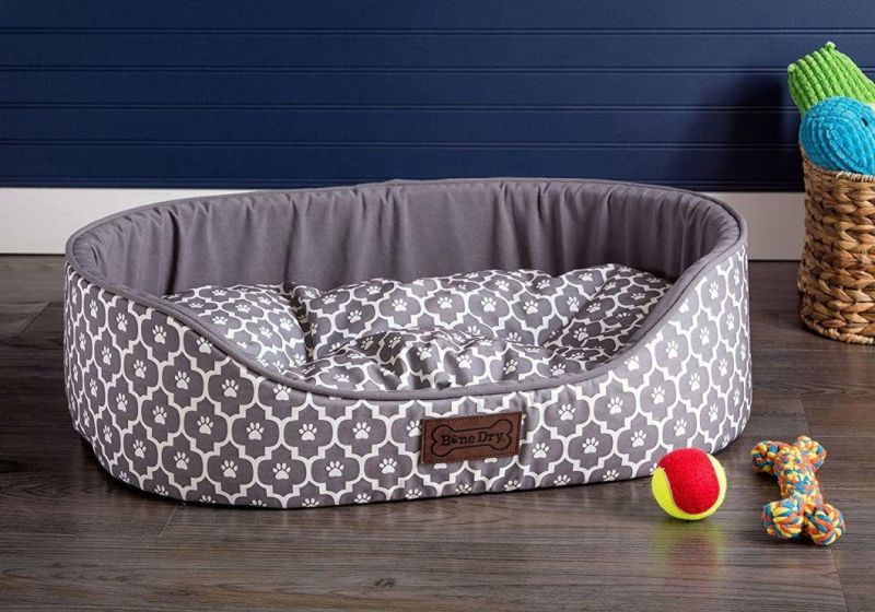 Stars & Stripes Design Pet Bed, Oval Small - 22 X 17 X 7 Plush Pet Pad Polyester Fill Oval Ultra Plush Padded Dog Bed