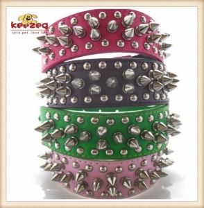 Four Colors PU Pet Collars for Big Medium Pet (KC0055)