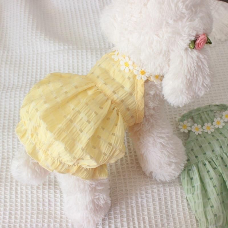 Summer Fresh Pet Skirt Small Cat Bear Dog Thin Breathable Spring and Summer Dress