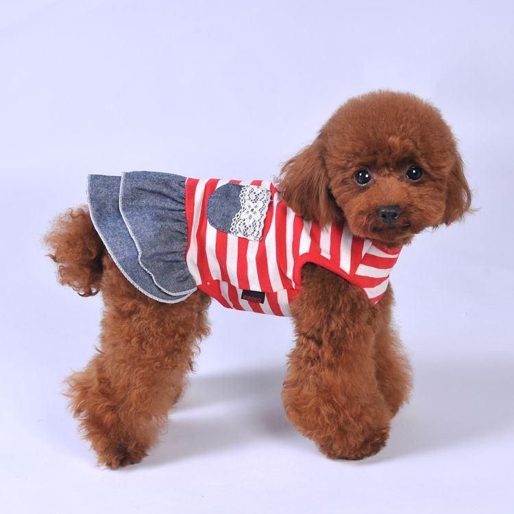 Source Manufacturers Hot Sale New Arrival Dog Skirt Sweet Puppy Denim Princess Dress Dog Clothes