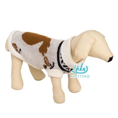 Small Patchwork Doggie Sweater with Leash Hole Knitwear Pullover Warm for Fall Winter