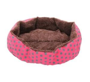 Fashionclubs Puppy Pet DOT Plush Warm Bed Cushion Kennel for Small Dogs and Cats