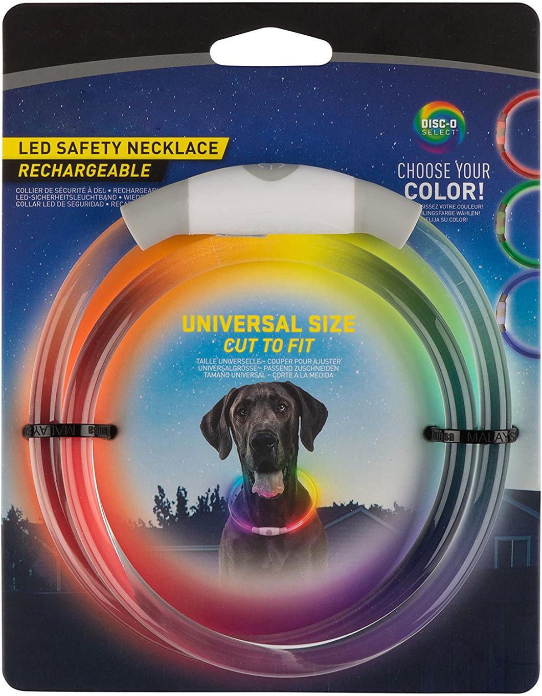 LED Dog Collar and Light up Dog Collar Waterproof USB Rechargeable Light up Collar for Large Dogs-Disco-O Select