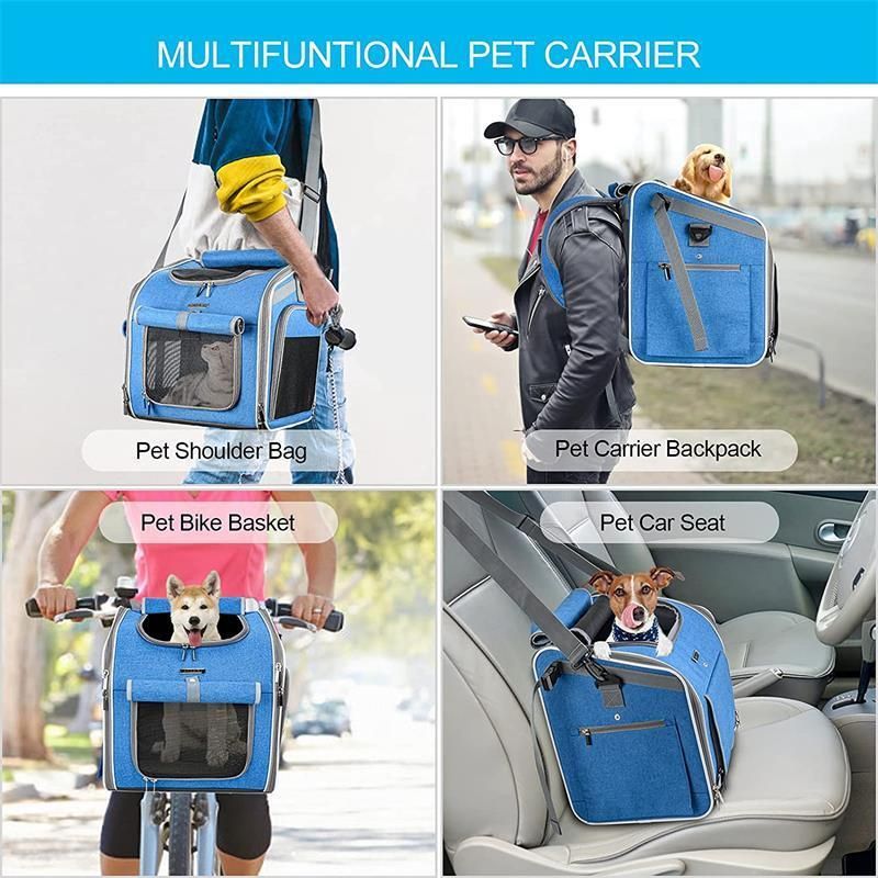 Medium Cats Dogs Puppies Bike Basket Carrier Bag Expandable Soft-Sided Pet Carrier Backpack for Bike Riding