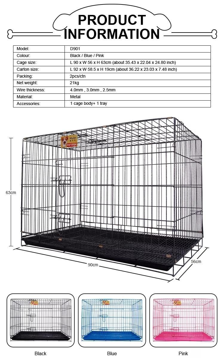 Wholesale Cheap Large Size Iron Metal Dog Show Cage with Tray and Lock for Sale