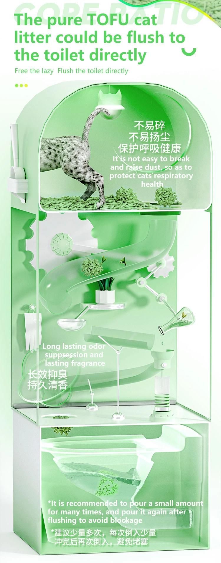 Original Fragrance Chinese Pet Products Supply Fast Clumping and Strong Absorption Green Tea Tofu Cat Litter