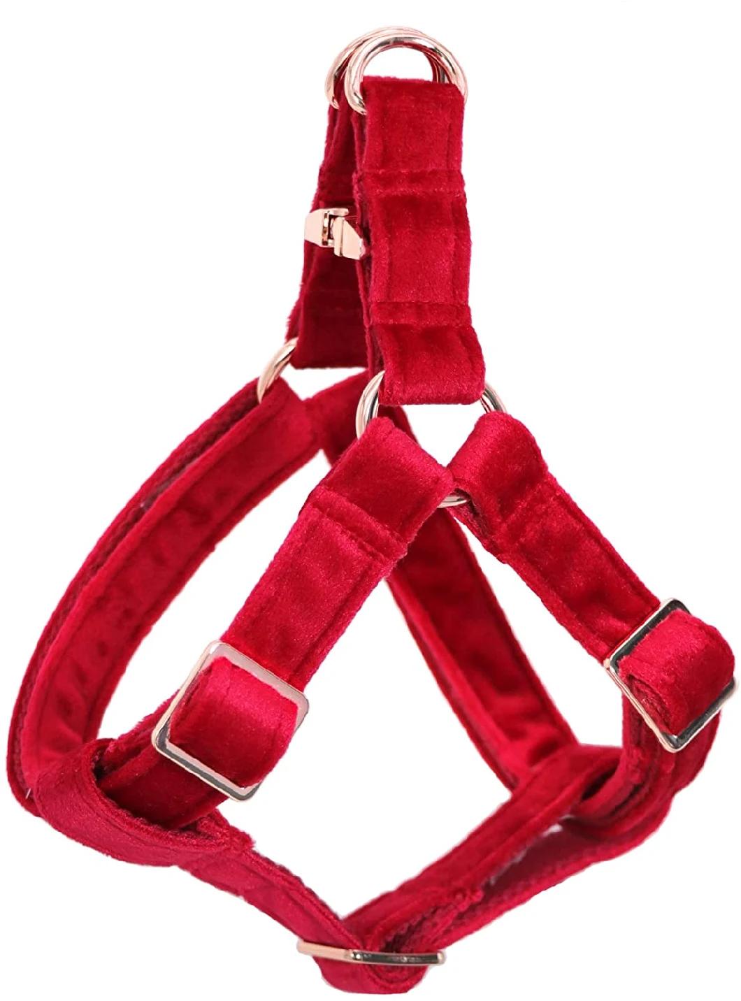 Quick and Easy to Fit Velvet Halter Dog Harness