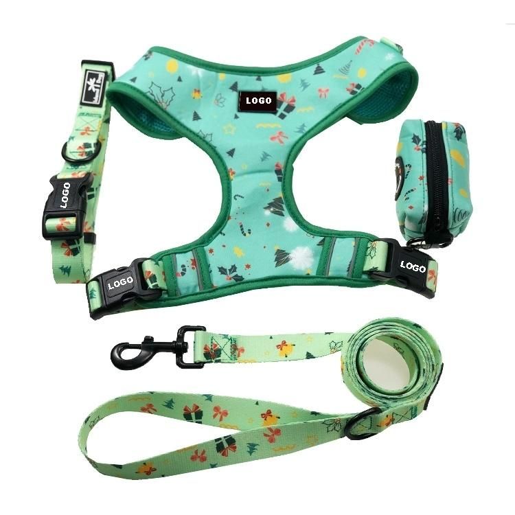 Custom Designs & Logo Pet Harness, Collar, Lead, Poop Bag Holder & Bow Tie, Dog Accessory Harness