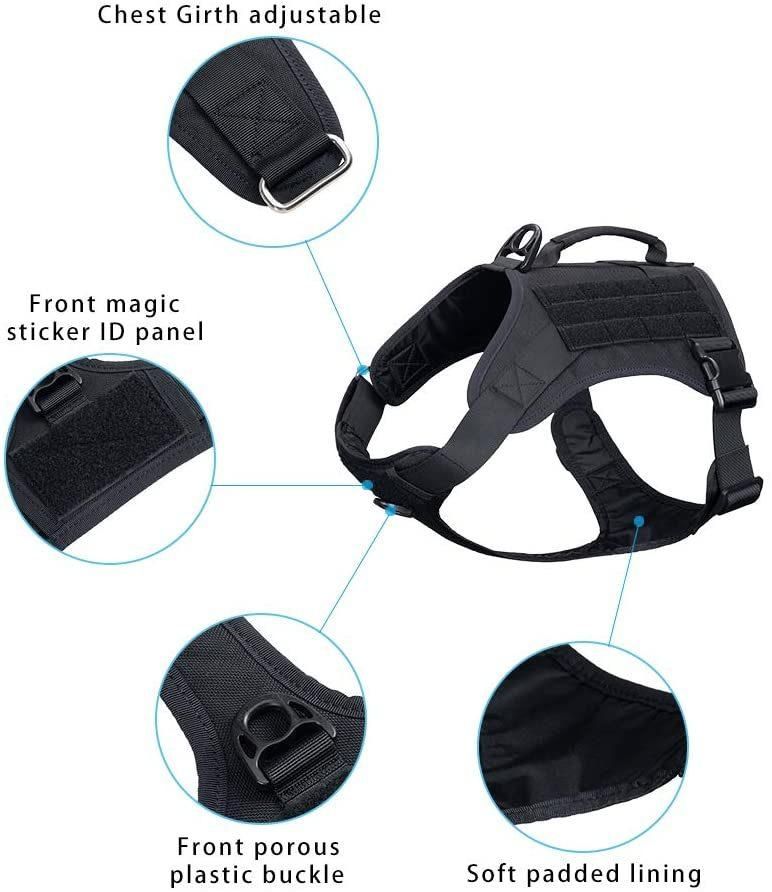 Tactical Dog Harness Vest with Handle Military Dog Harness